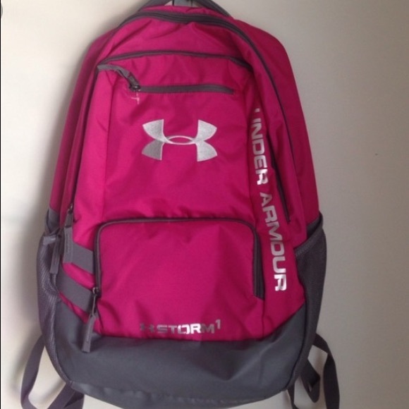 under armour hustle backpack pink